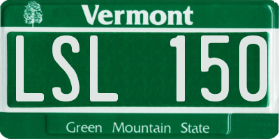 VT license plate LSL150