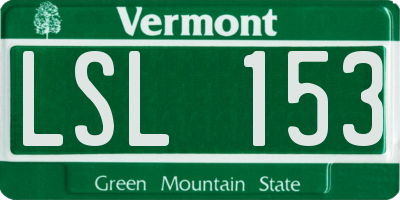 VT license plate LSL153