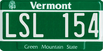 VT license plate LSL154