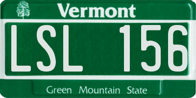 VT license plate LSL156
