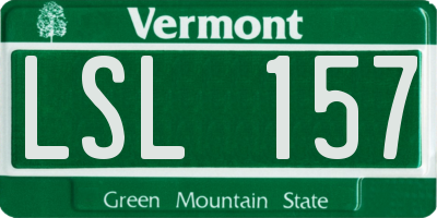 VT license plate LSL157