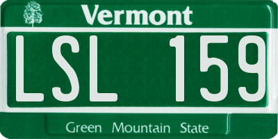 VT license plate LSL159