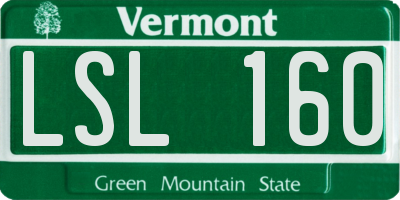VT license plate LSL160