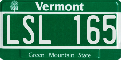 VT license plate LSL165