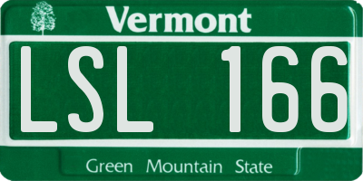 VT license plate LSL166