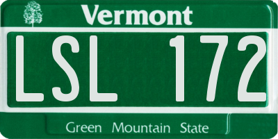 VT license plate LSL172