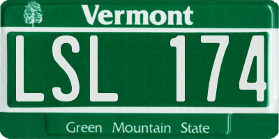 VT license plate LSL174
