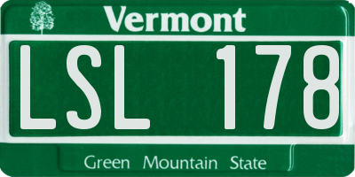 VT license plate LSL178