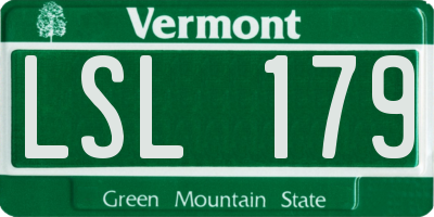 VT license plate LSL179