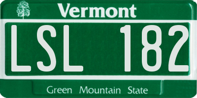 VT license plate LSL182