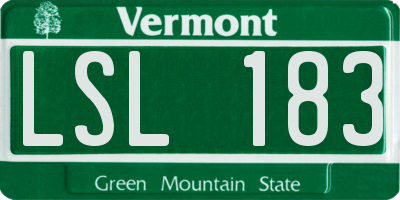 VT license plate LSL183