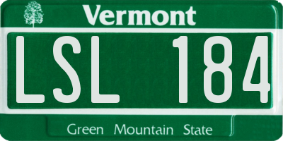 VT license plate LSL184