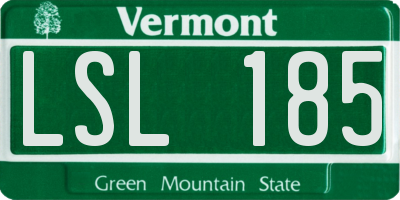 VT license plate LSL185