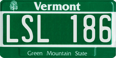 VT license plate LSL186
