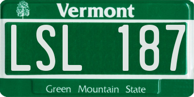 VT license plate LSL187