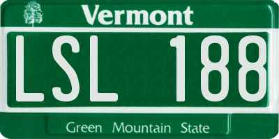VT license plate LSL188