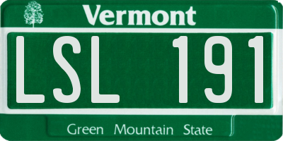 VT license plate LSL191