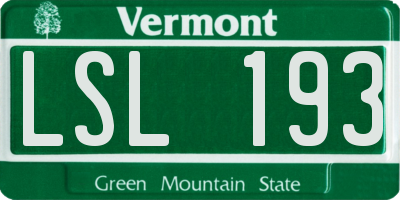 VT license plate LSL193