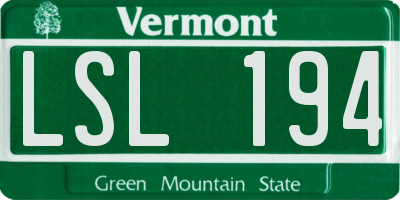 VT license plate LSL194