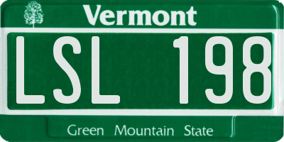 VT license plate LSL198
