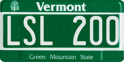 VT license plate LSL200