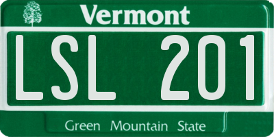 VT license plate LSL201