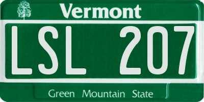 VT license plate LSL207