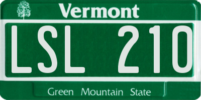 VT license plate LSL210