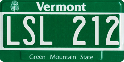 VT license plate LSL212