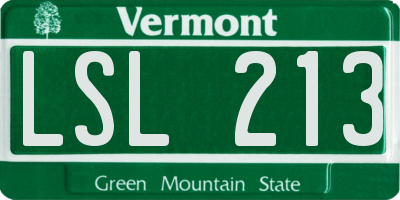 VT license plate LSL213