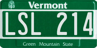 VT license plate LSL214