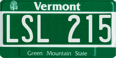 VT license plate LSL215