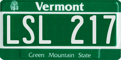 VT license plate LSL217