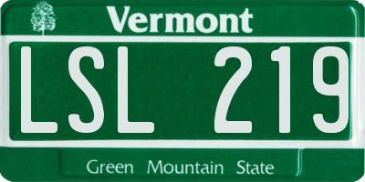 VT license plate LSL219