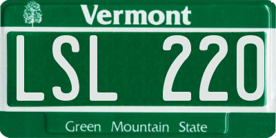 VT license plate LSL220