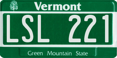 VT license plate LSL221