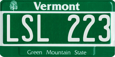 VT license plate LSL223