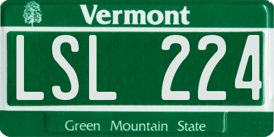 VT license plate LSL224