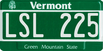 VT license plate LSL225