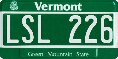 VT license plate LSL226