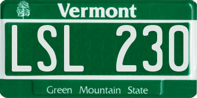 VT license plate LSL230