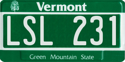 VT license plate LSL231