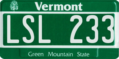 VT license plate LSL233