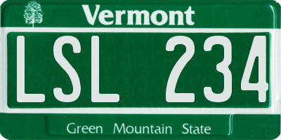 VT license plate LSL234