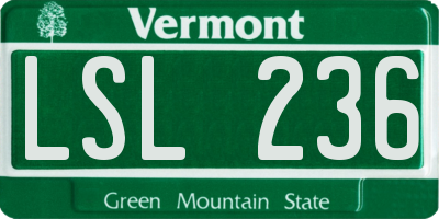 VT license plate LSL236