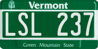 VT license plate LSL237