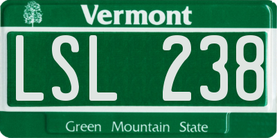 VT license plate LSL238