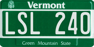 VT license plate LSL240