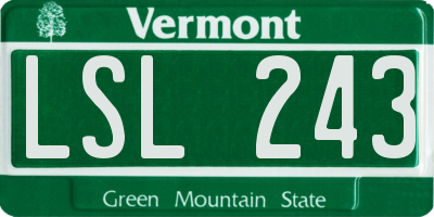 VT license plate LSL243