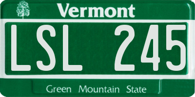 VT license plate LSL245